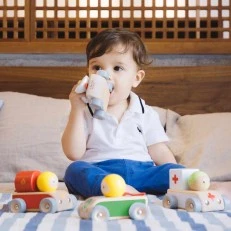 Baby wooden stroller - Ambulance