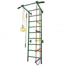 Children's metal Swedish wall with accessories, green