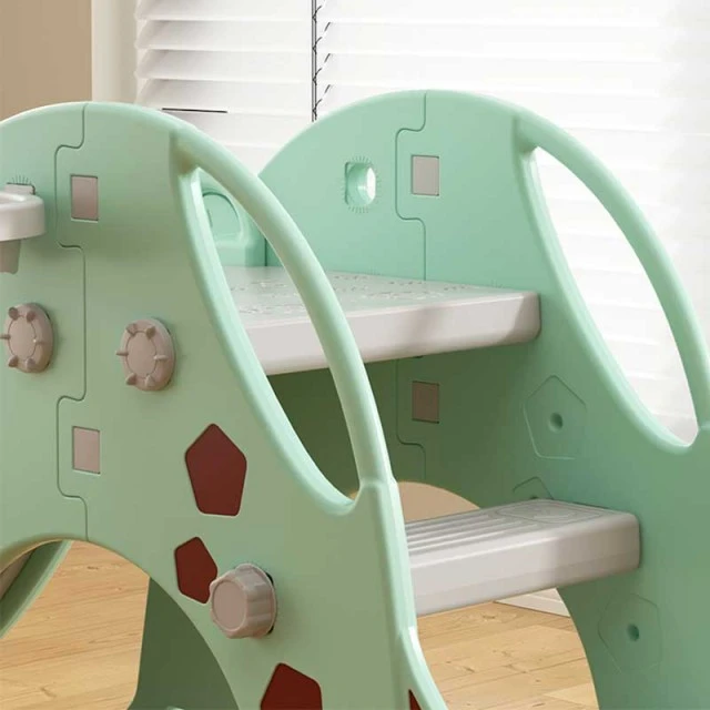 Children's slide in the shape of a giraffe 170 cm - blue
