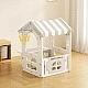 Children's plastic house with basketball hoop and play table - gray