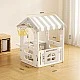 Children's plastic house with basketball hoop and play table - gray