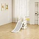 Children’s plastic slide with basketball hoop - gray