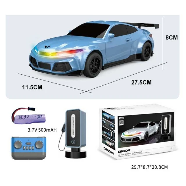 Crazon New Energy children’s sports electric car with charging station, RC in blue color