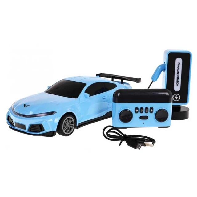 Crazon New Energy children’s sports electric car with charging station, RC in blue color