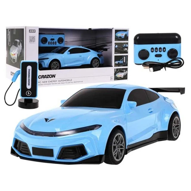 Crazon New Energy children’s sports electric car with charging station, RC in blue color