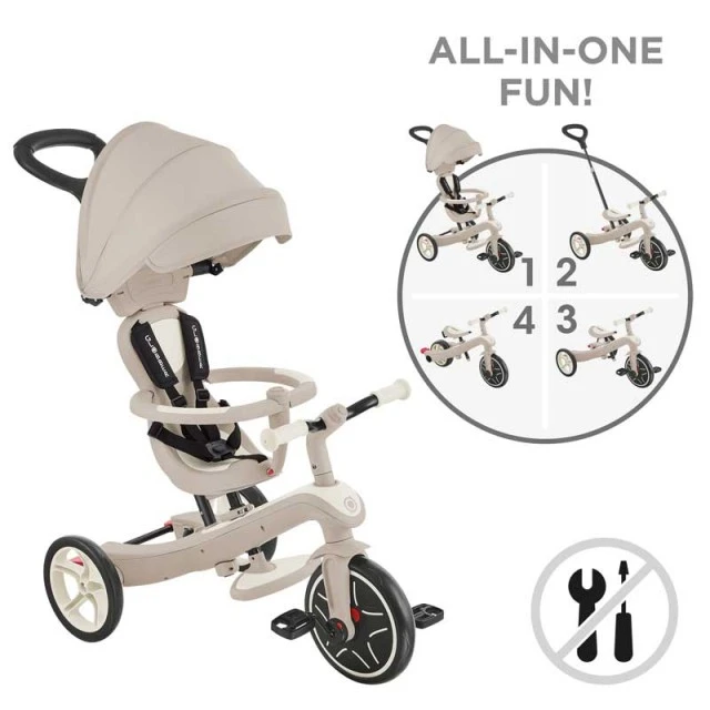 Детска триколка 4 в 1 GLOBBER EXPLORER TRIKE ECOLOGIC, кокос