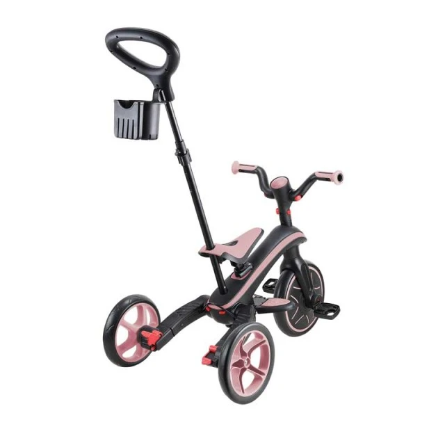 Children's tricycle 4 in 1 GLOBBER EXPLORER TRIKE FOLDABLE, foldable, pink color