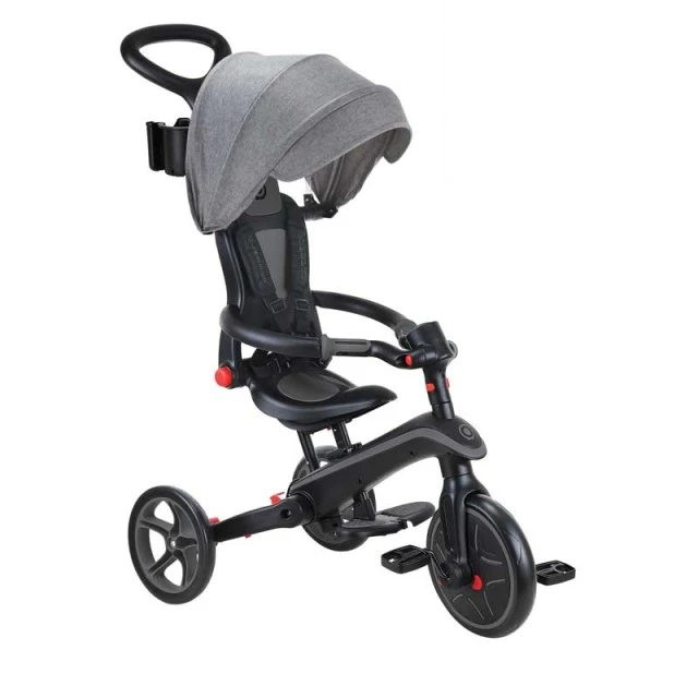 Children's tricycle 4 in 1 GLOBBER EXPLORER TRIKE FOLDABLE, foldable, gray-black color