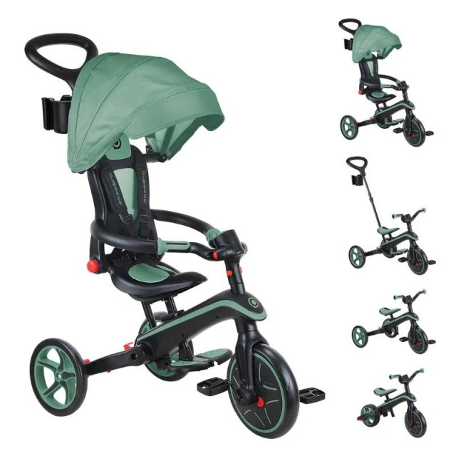 Children's tricycle 4 in 1 GLOBBER EXPLORER TRIKE FOLDABLE, foldable, olive color