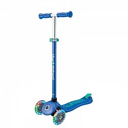 Children's scooter with 3 glowing wheels GLOBBER PRIMO PLUS LIGHTS, blue - green
