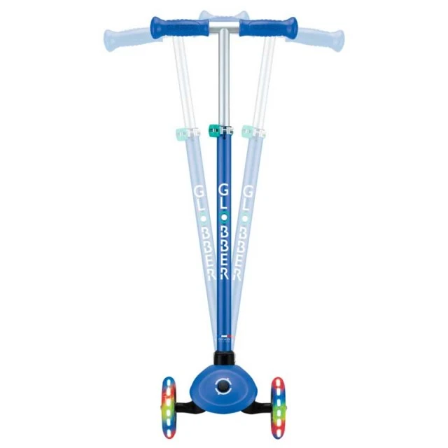 Детска тротинетка с 3 светещи колела GLOBBER PRIMO PLUS LIGHTS, синьо - зелена