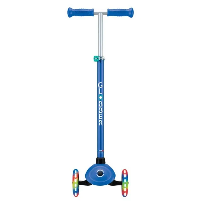 Детска тротинетка с 3 светещи колела GLOBBER PRIMO PLUS LIGHTS, синьо - зелена