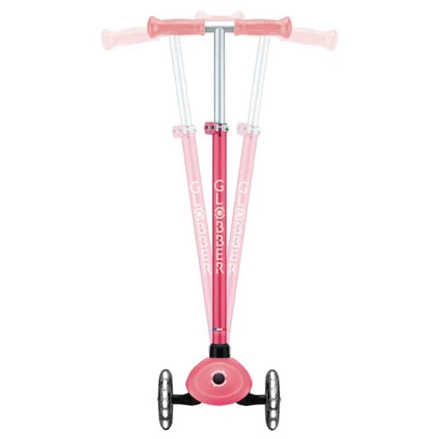 Children’s scooter with light-up wheels PRIMO PLUS GLOW LIGHTS, coral