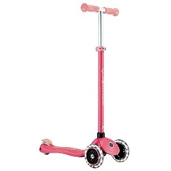 Children's scooter with light-up wheels PRIMO PLUS GLOW LIGHTS, coral