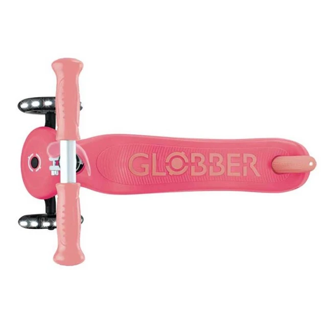 Children’s scooter with light-up wheels PRIMO PLUS GLOW LIGHTS, coral
