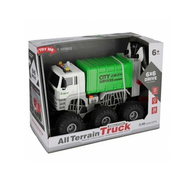 Crazon children’s garbage truck with sounds, lights and remote control