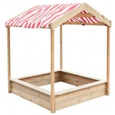 Children's wooden sandbox with canopy
