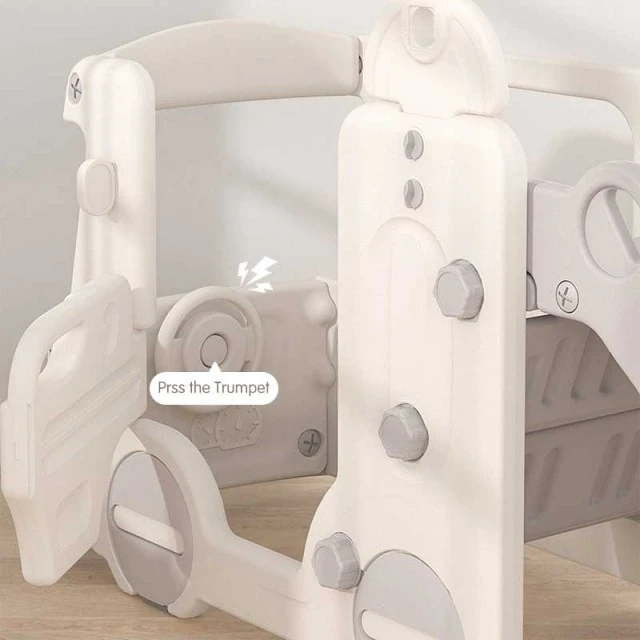 Children's play module bus with slide - gray