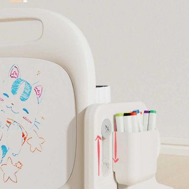 Children's mobile organizer with drawing board - Brown car