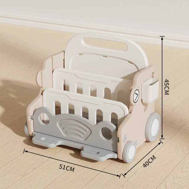 Children's mobile organizer with drawing board - Brown car