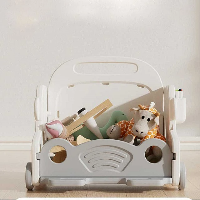 Children's mobile organizer with drawing board - Gray car
