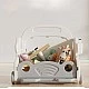 Children's mobile organizer with drawing board - Gray car