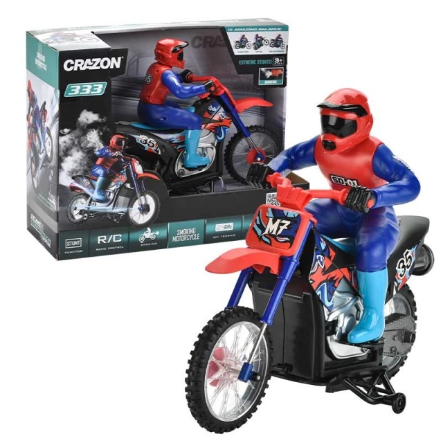 Children’s radio-controlled motorcycle 1:10 with smoke and remote control