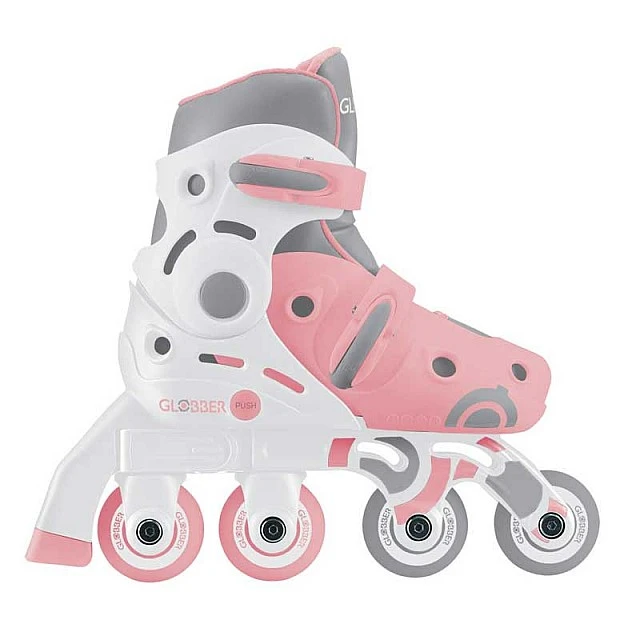 Children’s roller skates GLOBBER 2 in 1, size 26-29, pastel pink