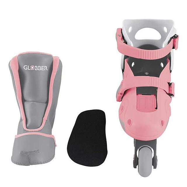 Children’s roller skates GLOBBER 2 in 1, size 26-29, pastel pink