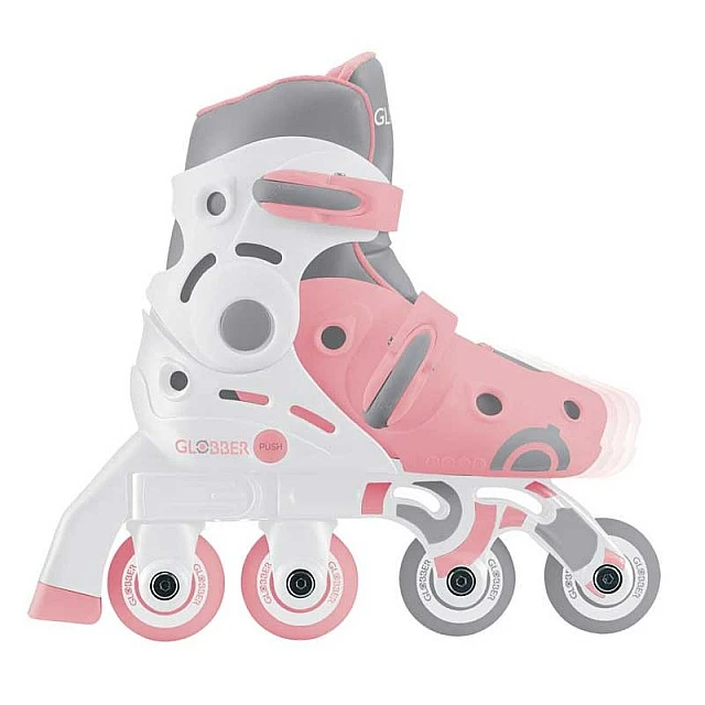 Children’s roller skates GLOBBER 2 in 1, size 26-29, pastel pink