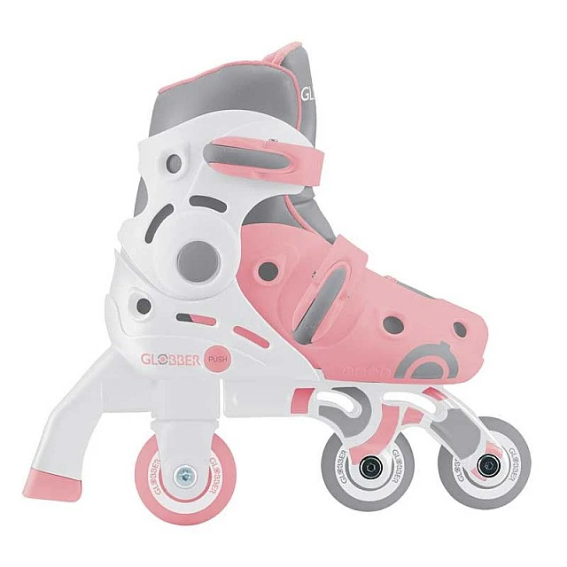 Children’s roller skates GLOBBER 2 in 1, size 26-29, pastel pink