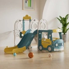 Children's play center 4 in 1, Bus in blue and yellow color