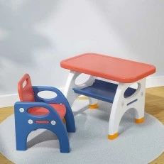 Children’s writing and drawing desk with stool in red color