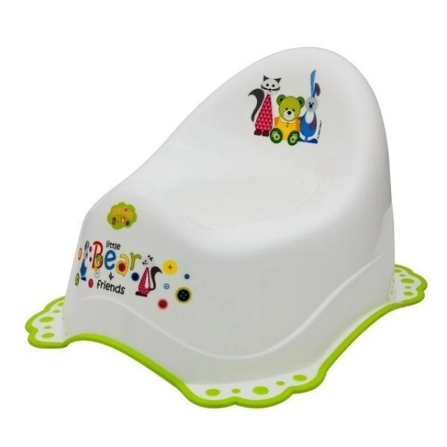 Children's potty Little Bears &amp; friends with rubber base white