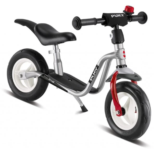 PUKY LR M PLUS - silver and red - Children's bike without pedals with step and bell