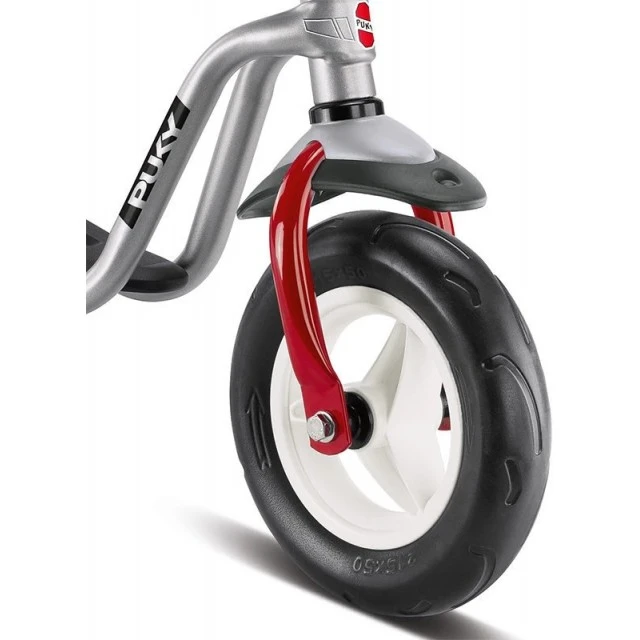PUKY LR M PLUS - silver and red - Children's bike without pedals with step and bell