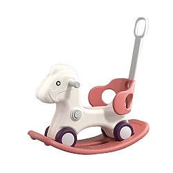 Children's rocking horse 3 in 1 with parental control - pink