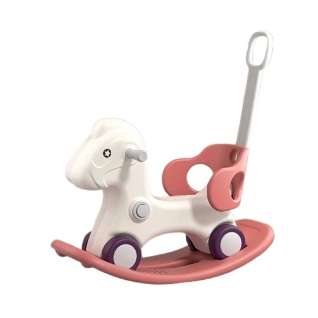 Children's rocking horse 3 in 1 with parental control - pink