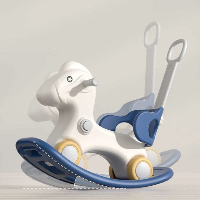 Children's rocking horse 3 in 1 with parental control - blue