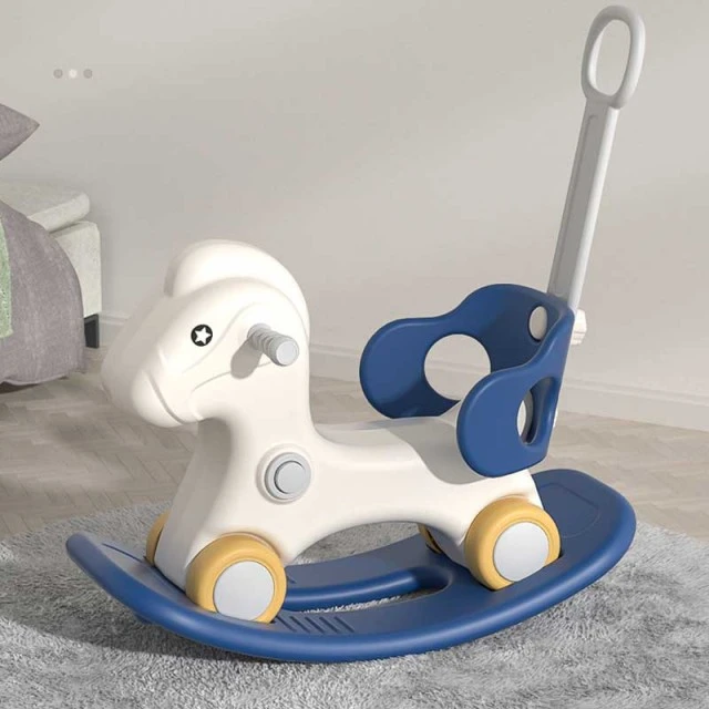 Children's rocking horse 3 in 1 with parental control - blue