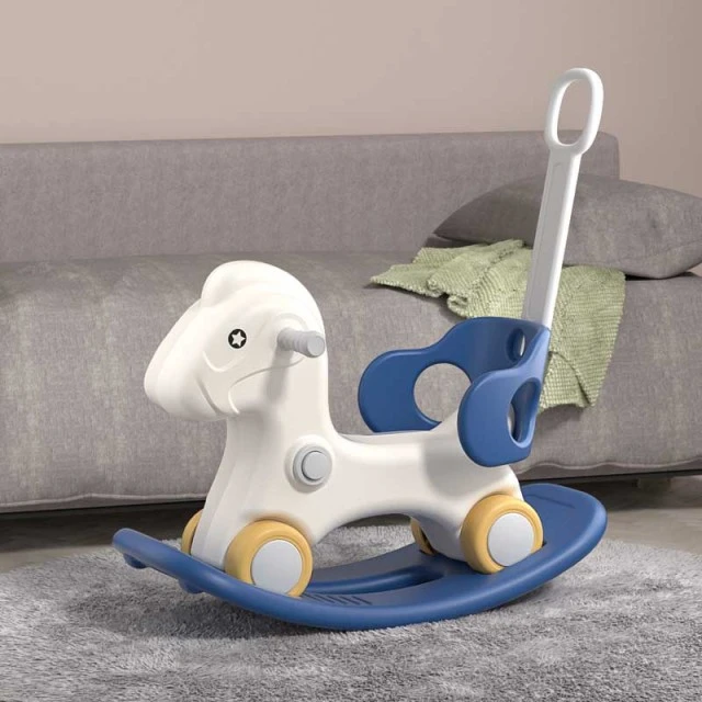 Children's rocking horse 3 in 1 with parental control - blue