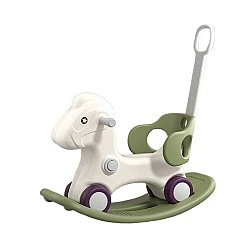 Children's rocking horse 3 in 1 with parental control - green