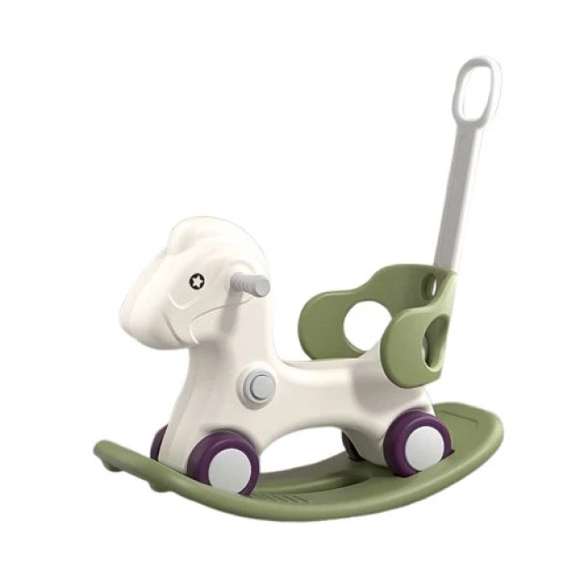 Children's rocking horse 3 in 1 with parental control - green