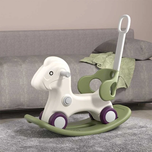 Children's rocking horse 3 in 1 with parental control - green
