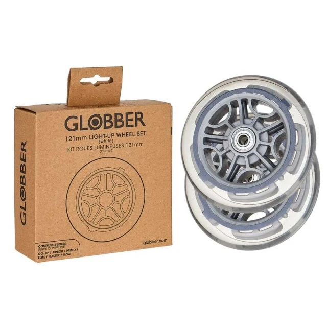 Spare wheels with white LED light, 121mm for GLOBBER scooters