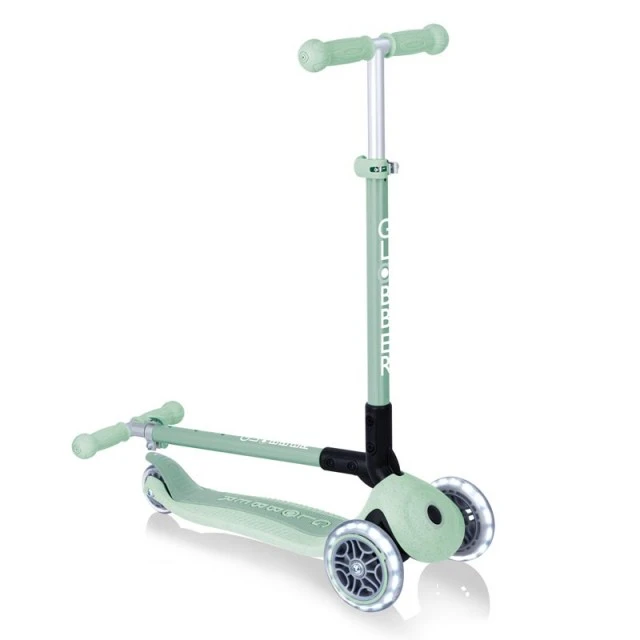 Eco scooter for kids PRIMO FOLDABLE LIGHTS ECO – pistachio colour