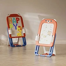 2 in 1 Folding Drawing Board with Building Blocks Feelkids – Red