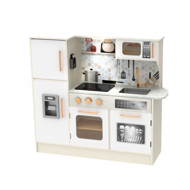 Large wooden play kitchen, white