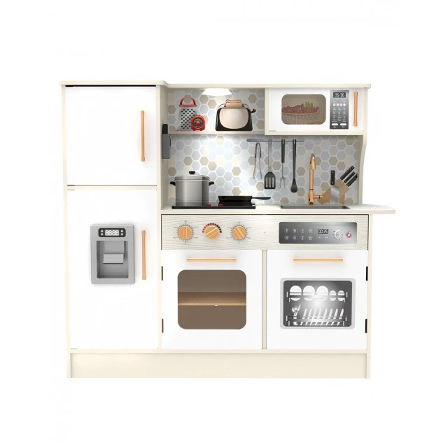 Large wooden play kitchen, white