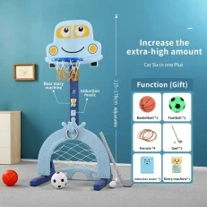 Interactive basketball hoop 6 in 1, light blue color